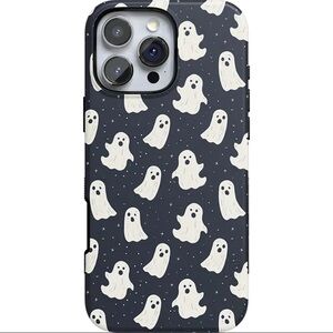 Spooky Ghost Pattern Phone Case - Black